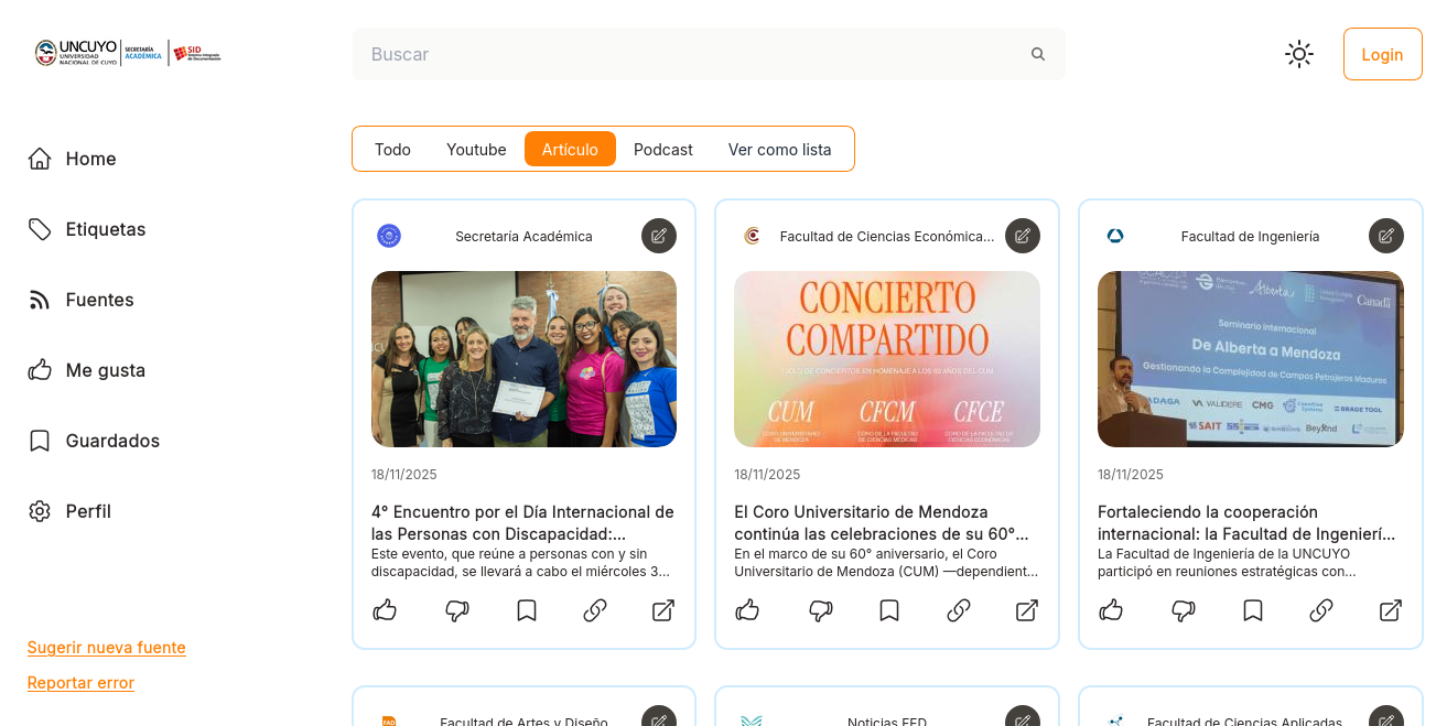 Larasense feed screenshoot